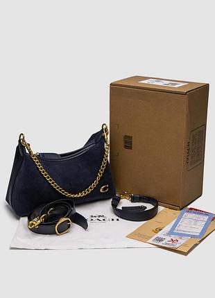 💎 coach juliet shoulder bag blue suede 4
