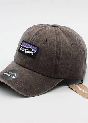 Кепка patagonia, бейсболка патагония с вышитым логотипом, унисекс коричневая