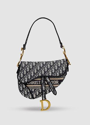 💎 dior saddle bag with strap blue dior oblique jacquard 25 х 19 х 5.5 см