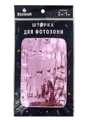 Шторка для фотозони "глянцева фольга" рожевий