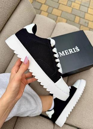 Numeris atelier black | чорно-білі шкіряні кеди | 36–40