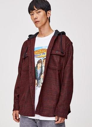 Фланелевая верхняя рубашка pull &bear размер s-xs