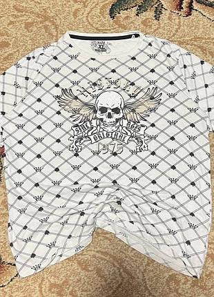 Чоловіча футболка skull t-shirt вінтажна біла xl