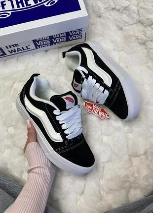 Vans knu skool platform black/white 2