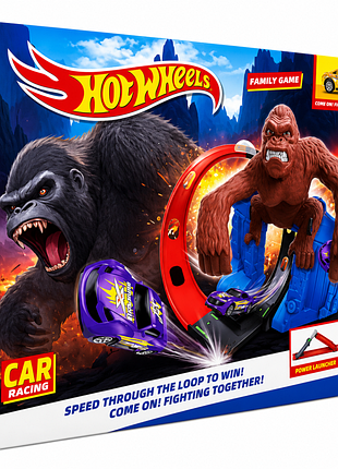 Траса hot wheels – looping track із трьома кільцями та стартом (36 шт)