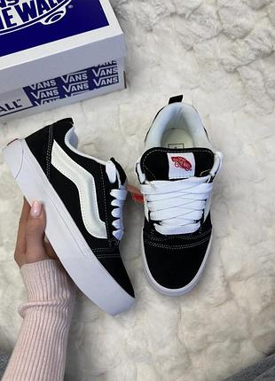 Vans knu skool platform black/white 5