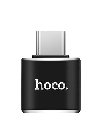 Перехідник hoco c male to usb female otg transparent adapter black ( )
