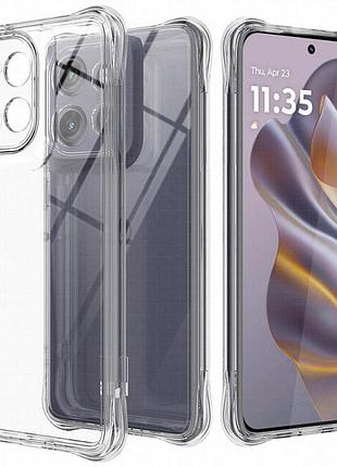 Tpu чехол getman ease logo усиленные углы full camera для motorola moto g75 5g бесцветный (прозрачный)