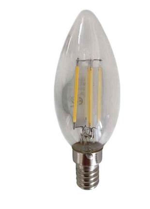 Лампа светодиодная filament c37 e14 4200k арт.4202 clear тм sirius star