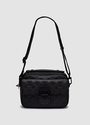 🦁 louis vuitton s lock messenger 2way shoulder bag monogram embossed black 25 х 17 х 9 см