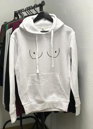 Жіноча толстовка/ худі unisex з принтом грудей.