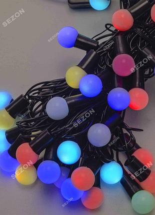 Шарики 18мм led, 7м+ переходник мы цветовая/rgb