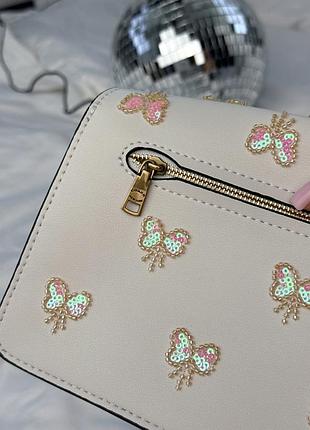 Сумка coach tabby 26 bow print shoulder bag white/pink 7