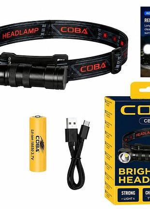 Ліхтар налобний акумуляторний coba / tm ×, type-c ( )