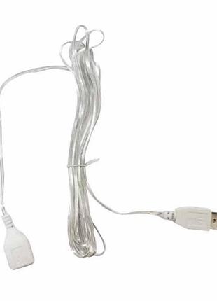Usb подовжувач для гірлянд, 5м прозорий дріт ( )