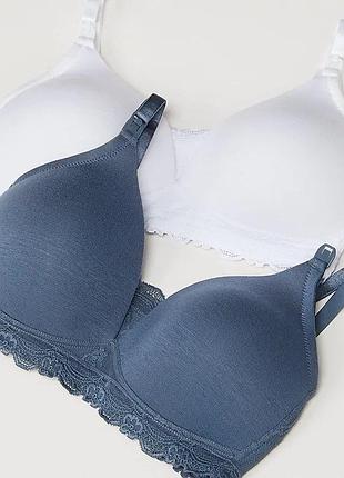 Бюстгальтер для кормления грудью mothercare с чашкой хлопковый синий 75d