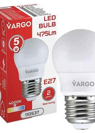 Лампа світлодіодна 5w e27 g45 4000k 220v (v-110537) тм vargo