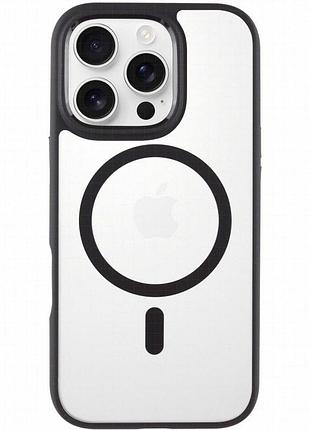 Tpu+pc чехол blueo skin friendly frosted with magnetic fit для apple iphone 16 pro (6.3") черный / black
