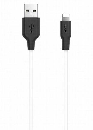 Дата кабель hoco x21 plus silicone lightning cable (2m) black_white 2