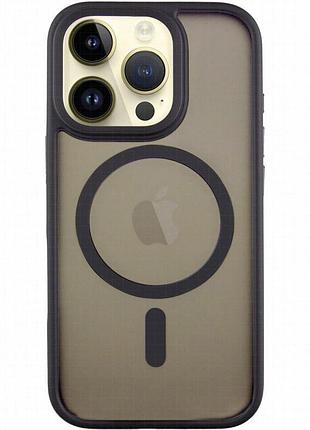 Tpu+pc чехол metal buttons with magnetic fit для apple iphone 16 pro (6.3") черный / black