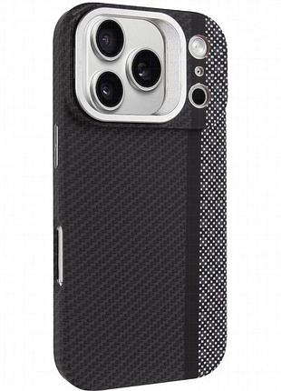Tpu чехол pixel craft with magnetic fit для apple iphone 17 pro (6.3") carbon line