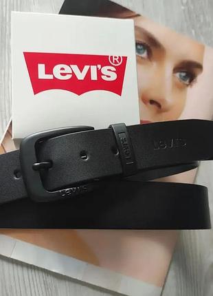 Мужской кожаный ремень levіs пряжка black