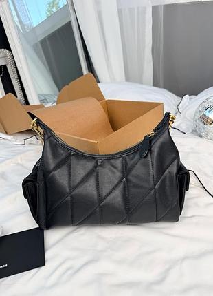 Сумка coach tabby shoulder bag black with gold 4