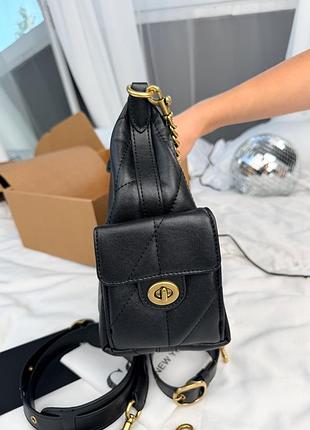 Сумка coach tabby shoulder bag black with gold 7