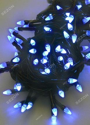 Конус led, синий (черный провод)