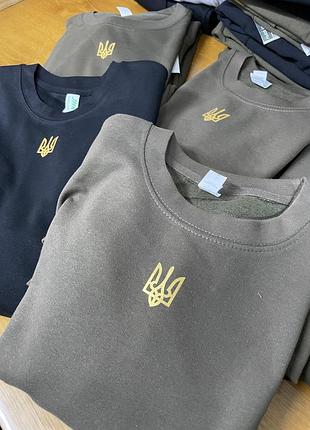 Світшот з тризубом | гербом україни черный, xxl