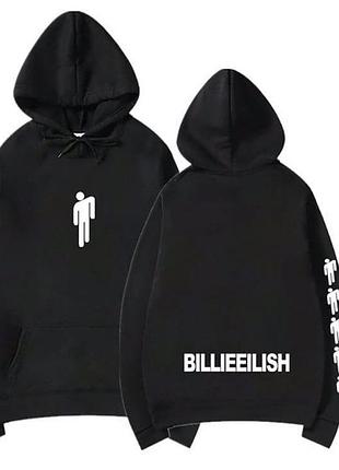 Черная женский толстовка с принтом billie eilish