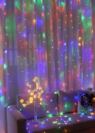 Штора led 3м*2м, ( ліній) мульті