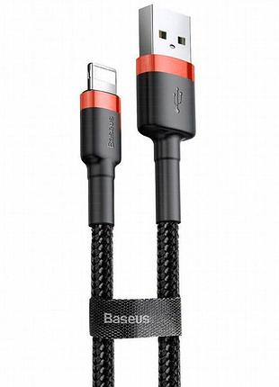 Дата кабель baseus cafule usb to lightning 2.4a (1m) (calklf-b) красный / черный