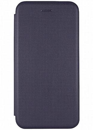 Кожаный чехол-книжка classy для apple iphone 12 pro / 12 (6.1") темно-синий
