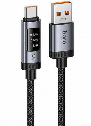 Дата кабель hoco u148 lord with display usb to type-c 100w (1.2m) black