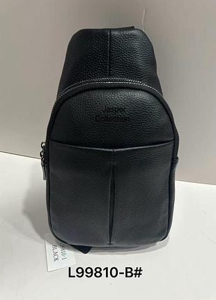 Сумка чоловіча чорна backpack for men jasper шкіра ()