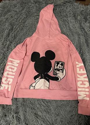 Толстовка для дівчинки mickey mouse рожева з капюшоном