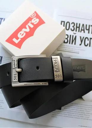 Мужской кожаный ремень levіs black