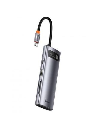 Usb-хаб baseus metal gleam series multifunctional type-c hub docking station gray（type-c to. ) ( )