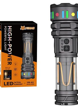 Фонарь yemao tg,, power bank, зу type-c, zoom, функция лампы