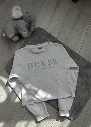 Світшот жіночий guess білий з написом