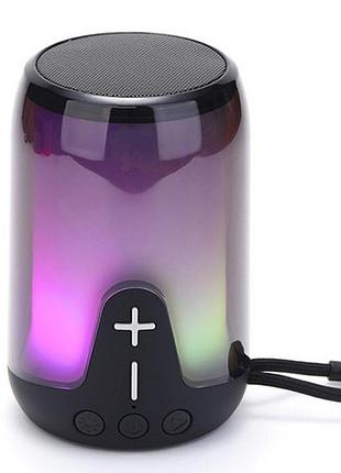 Bluetooth-колонка с rgb подсветкой, speakerphone, радио, black