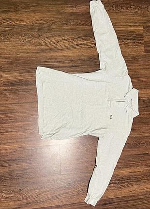 Поло чоловіче lacoste сіре з довгим рукавом