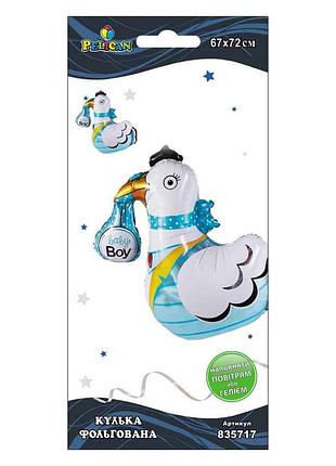 Кулька фольг. pelican, baby shower хлопчик, 72см (1шт)