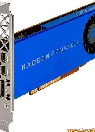 Однослотовая видеокарта rx 550 radeon pro wx 3100 4 гб displayport для сапр автокада 3д макс графики 4к 4 мониторов пк
