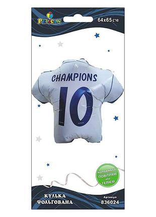 Кулька фольг. pelican, футболка champions, 65см (1шт)