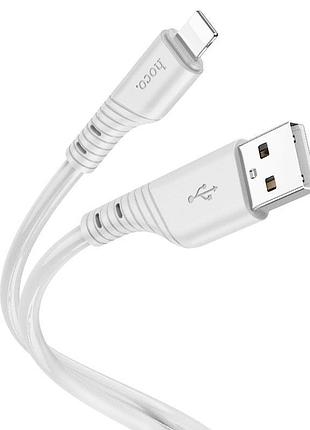 Кабель hoco crystal color silicone charging data cable ip white ( )