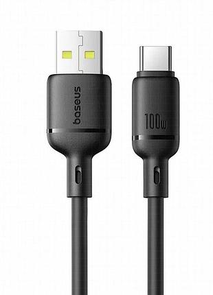 Дата кабель baseus silky series os fast charging usb to type-c 100w (2m) (p10377703) cluster black