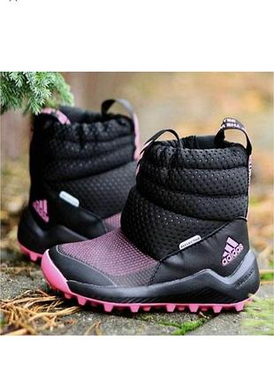 Черевики для дівчинки adidas чорно-рожеві 33 розмір, 20,5 см устілка сапоги ботинки