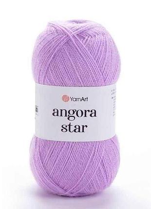 Пряжа angora star світло-бузковий 80% акрил 20% вовна 500м 100г 5шт/уп 9560 тм yarnart